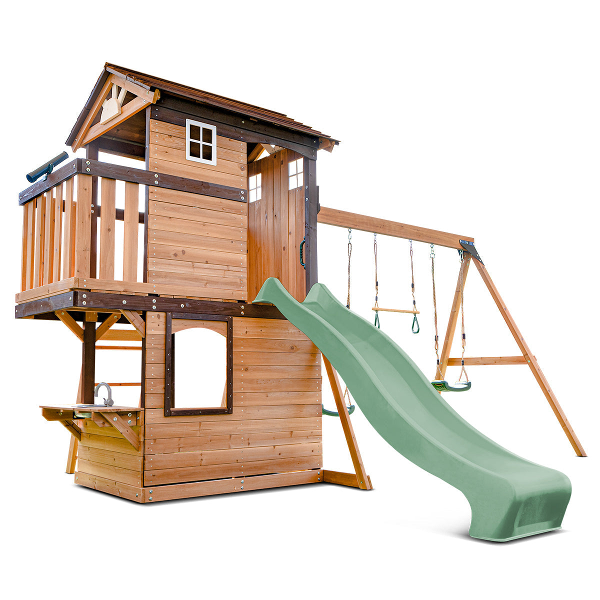 Lifespan Kids Darlington Swing Set & Play Centre with 2.2m Slide (Pastel Green) Awezingly