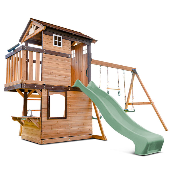 Lifespan Kids Darlington Swing Set & Play Centre with 2.2m Slide (Pastel Green) Awezingly