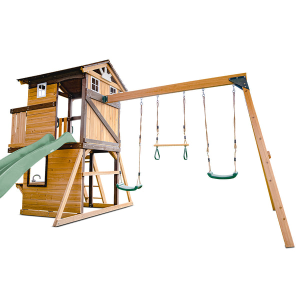 Lifespan Kids Darlington Swing Set & Play Centre with 2.2m Slide (Pastel Green) Awezingly