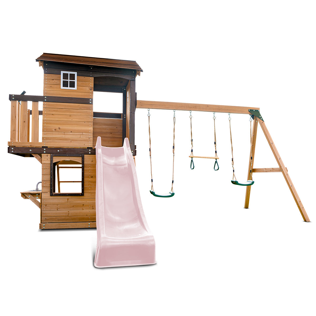 Lifespan Kids Darlington Swing Set & Play Centre with 2.2m Slide (Pastel Pink) Awezingly