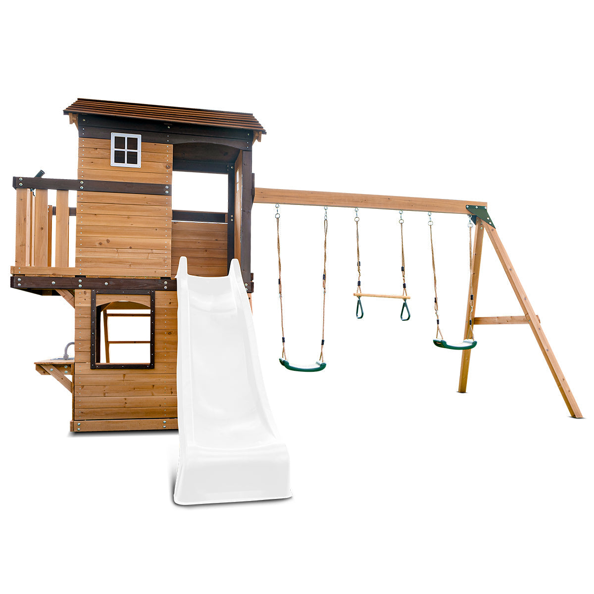Lifespan Kids Darlington Swing Set & Play Centre with 2.2m Slide (White) Awezingly