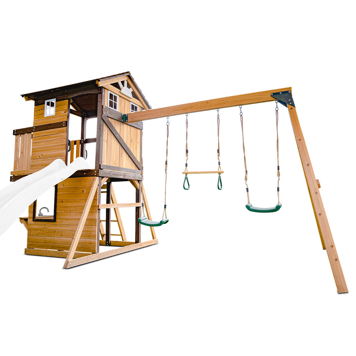 Lifespan Kids Darlington Swing Set & Play Centre with 2.2m Slide (White) Awezingly