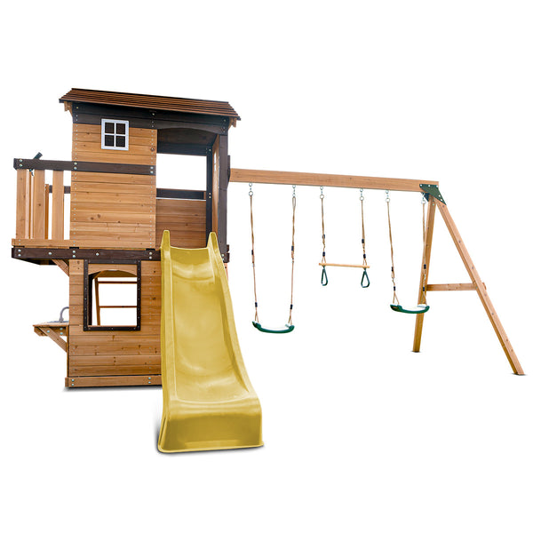 Lifespan Kids Darlington Swing Set & Play Centre with 2.2m Slide (Yellow) Awezingly