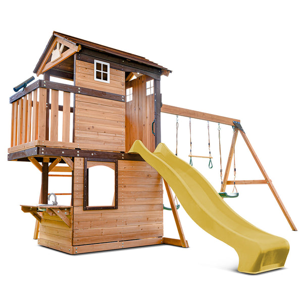 Lifespan Kids Darlington Swing Set & Play Centre with 2.2m Slide (Yellow) Awezingly