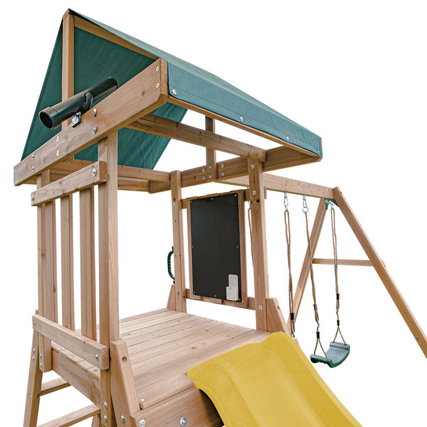 Lifespan Kids Greenvale Swing Set & Play Centre with 1.8m Slide (Yellow) Awezingly
