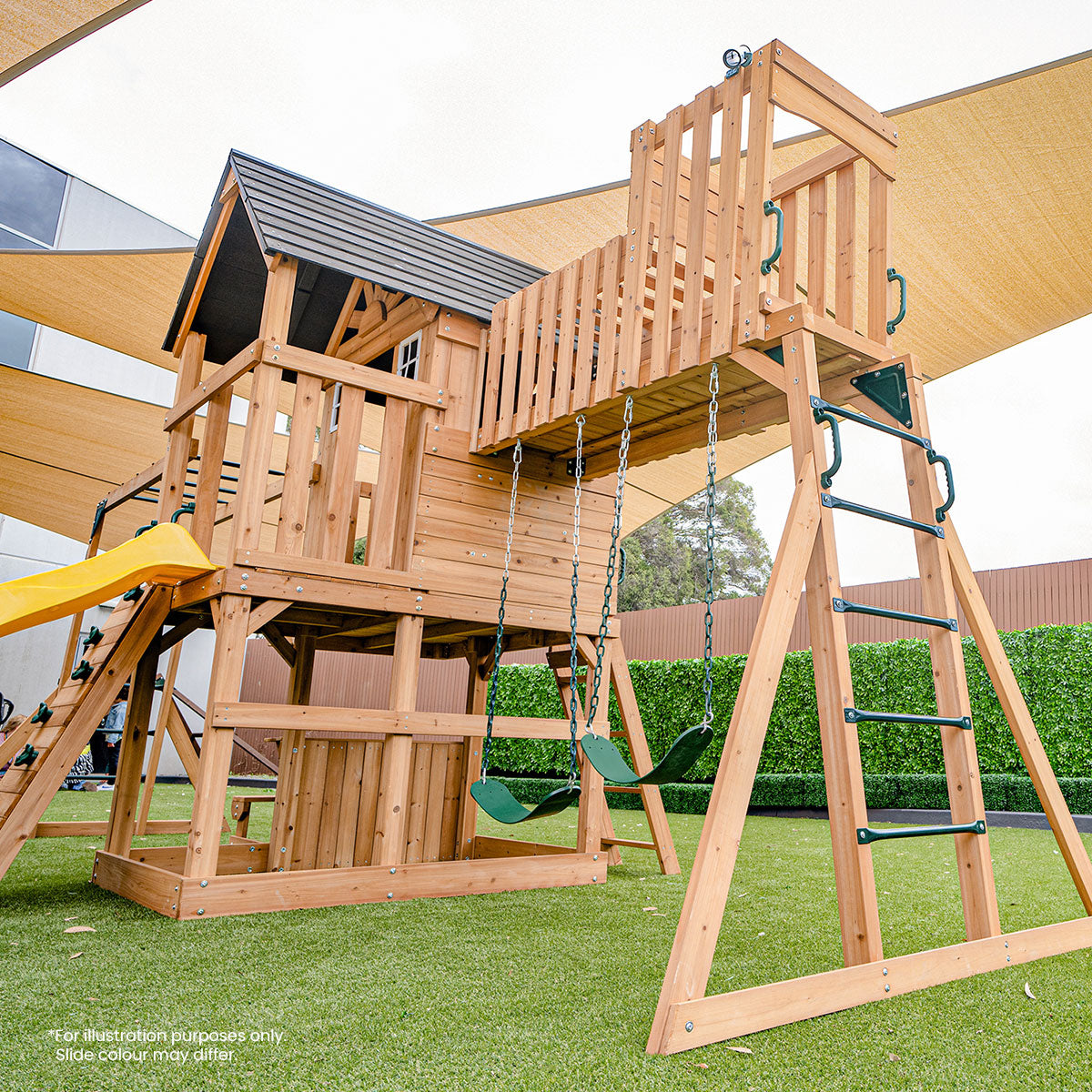 Lifespan Kids Kensington Swing Set, Monkey Bars & Play Centre with 2.2m Slide (Pastel Blue) Awezingly