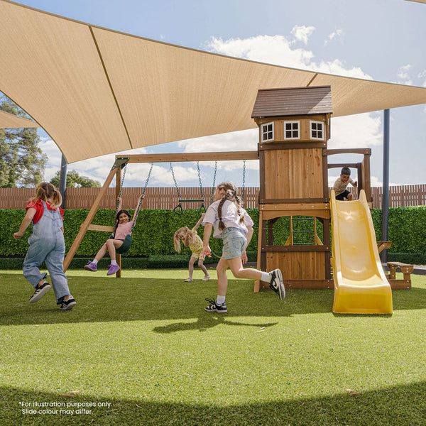 Lifespan Kids Meer Brook Swing Set, Monkey Bars & Play Centre with 2.2m Slide (Pastel Blue) Awezingly