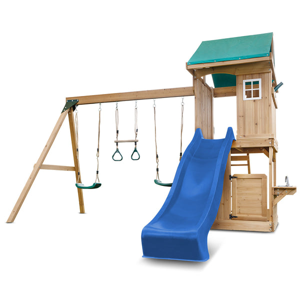 Lifespan Kids Montrose Swing Set & Play Centre with 2.2m Slide (Blue) Awezingly
