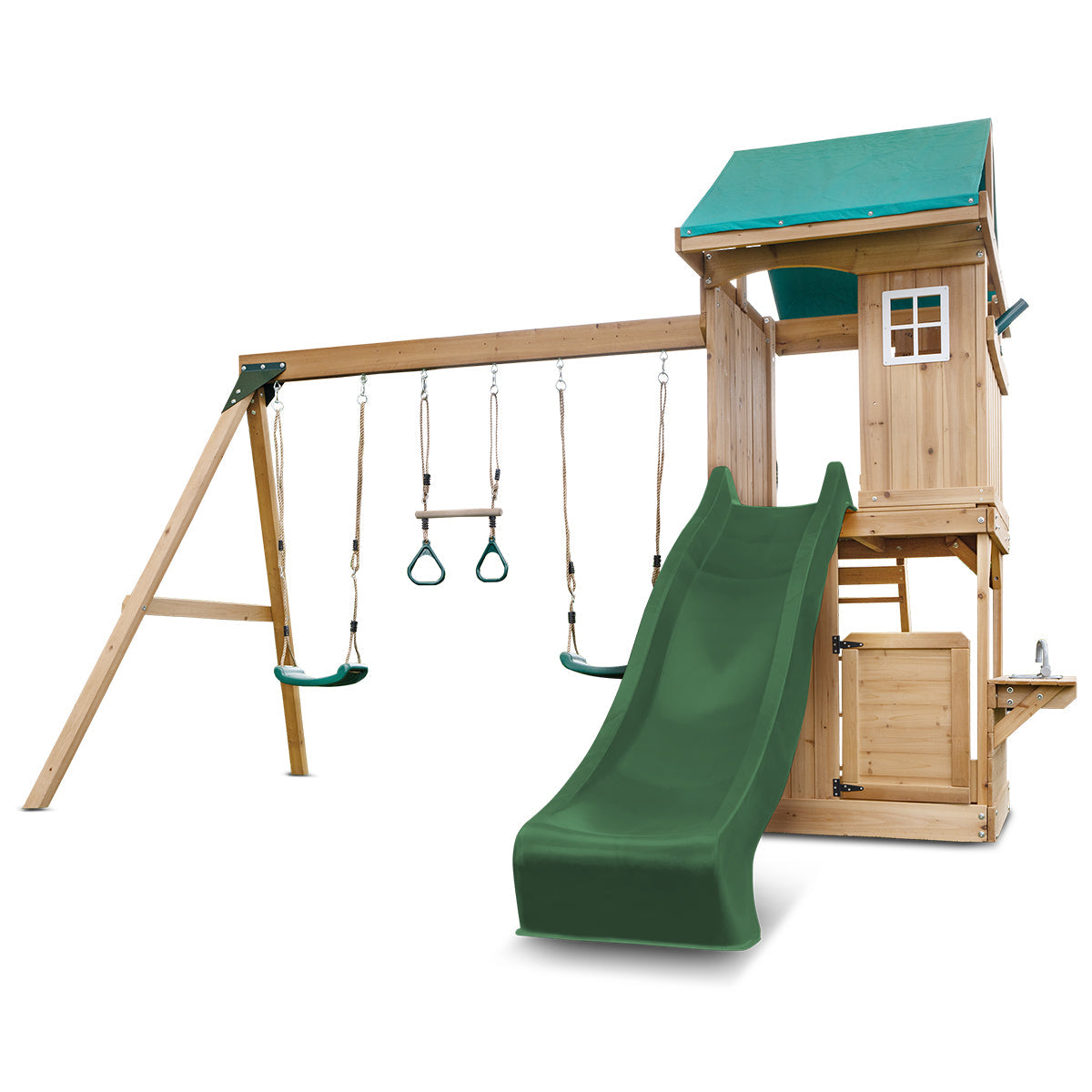 Lifespan Kids Montrose Swing Set & Play Centre with 2.2m Slide (Green) Awezingly