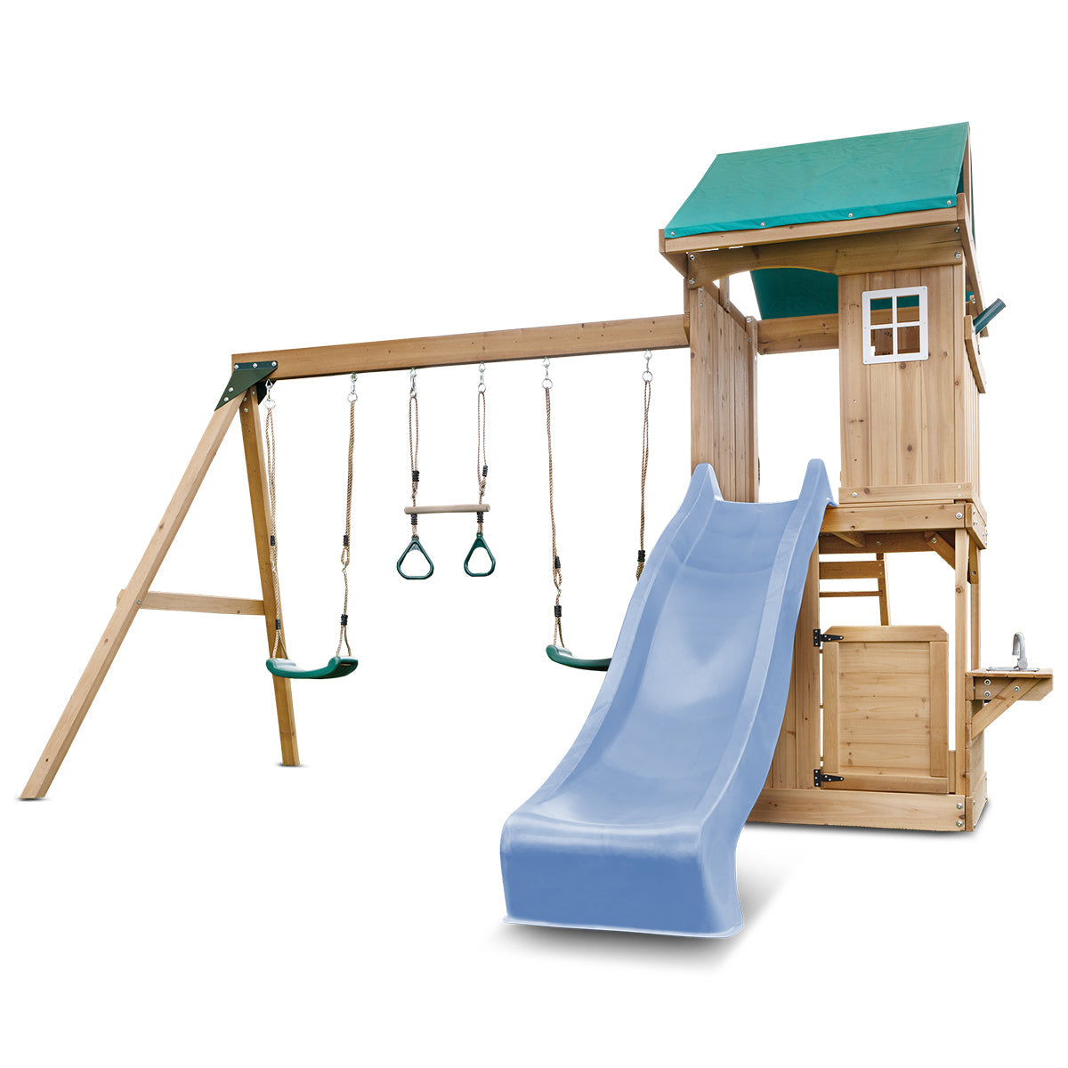 Lifespan Kids Montrose Swing Set & Play Centre with 2.2m Slide (Pastel Blue) Awezingly