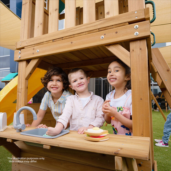 Lifespan Kids Montrose Swing Set & Play Centre with 2.2m Slide (Pastel Green) Awezingly