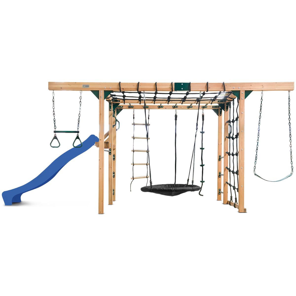 Lifespan Kids Orangutan Monkey Bars Jungle Gym Climbing Frame with 2.2m Slide (Blue) Awezingly