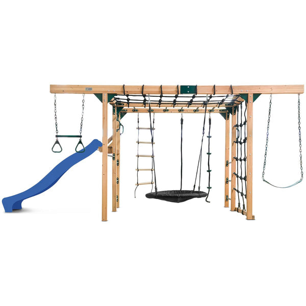 Lifespan Kids Orangutan Monkey Bars Jungle Gym Climbing Frame with 2.2m Slide (Blue) Awezingly