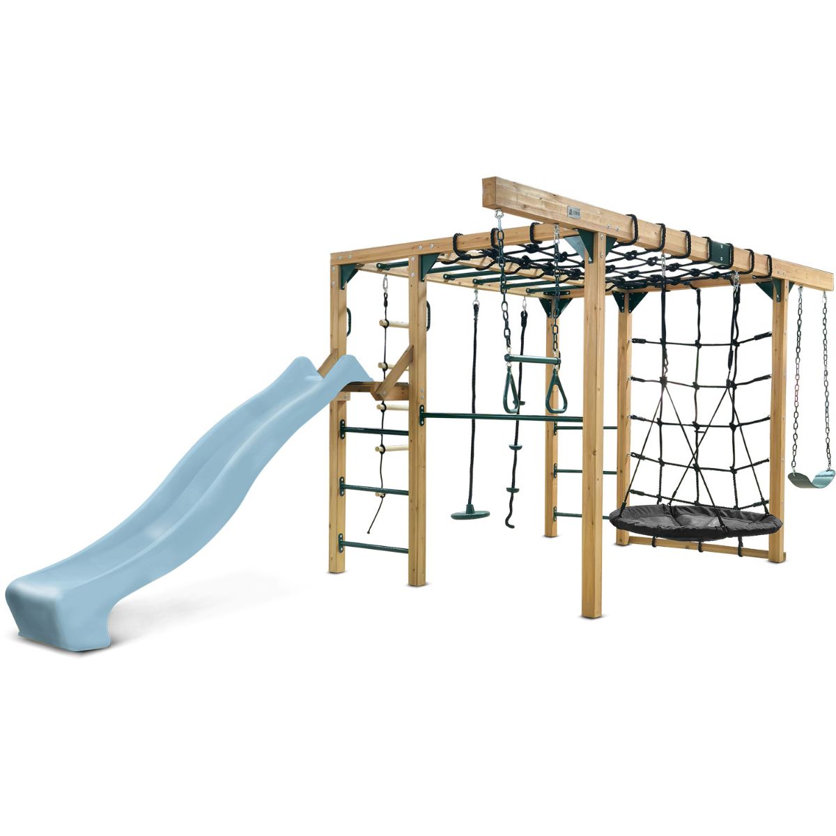 Lifespan Kids Orangutan Monkey Bars Jungle Gym Climbing Frame with 2.2m Slide (Pastel Blue) Awezingly