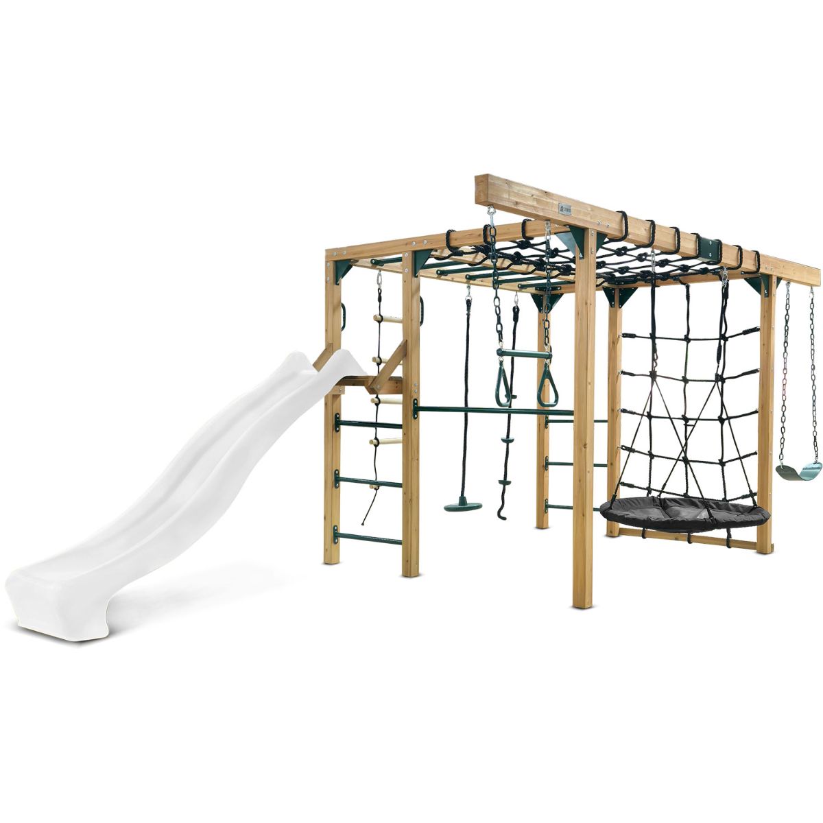 Lifespan Kids Orangutan Monkey Bars Jungle Gym Climbing Frame with 2.2m Slide (White) Awezingly