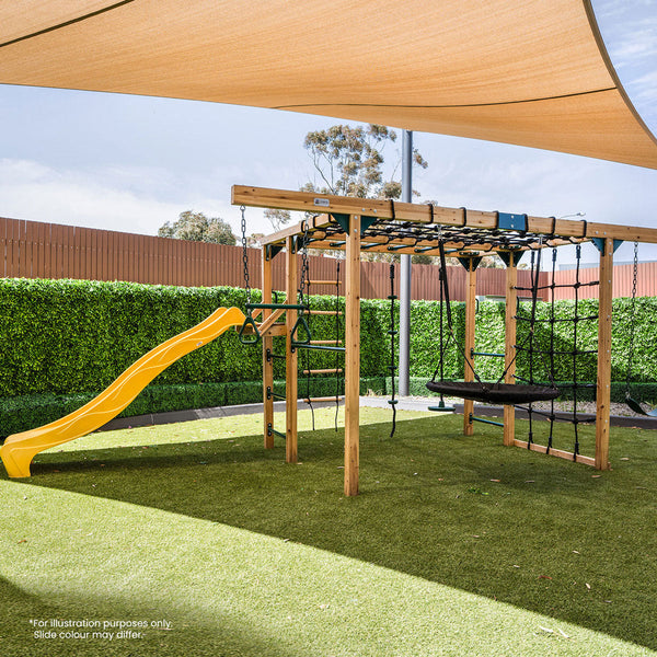 Lifespan Kids Orangutan Monkey Bars Jungle Gym Climbing Frame with 2.2m Slide (White) Awezingly