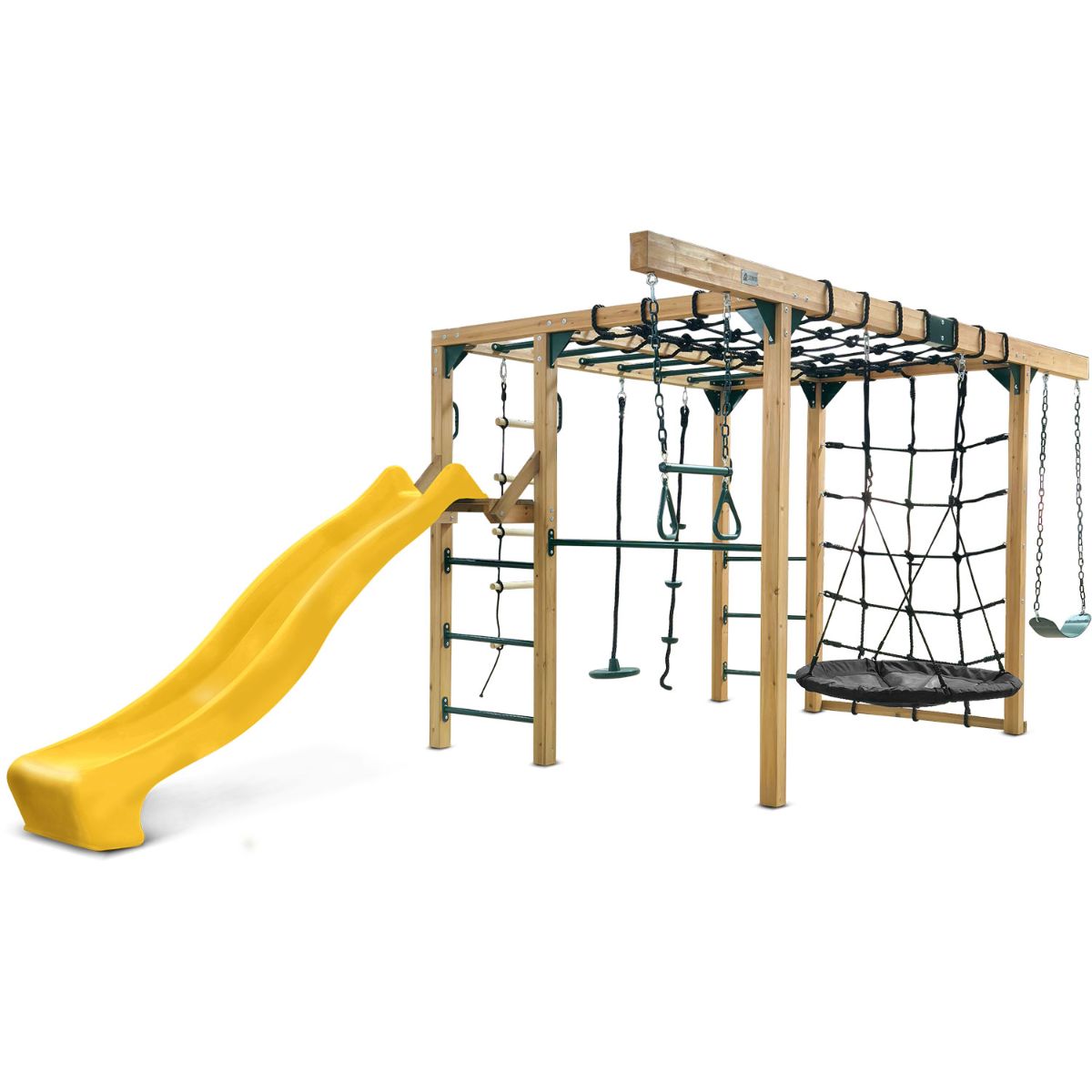 Lifespan Kids Orangutan Monkey Bars Jungle Gym Climbing Frame with 2.2m Slide (Yellow) Awezingly