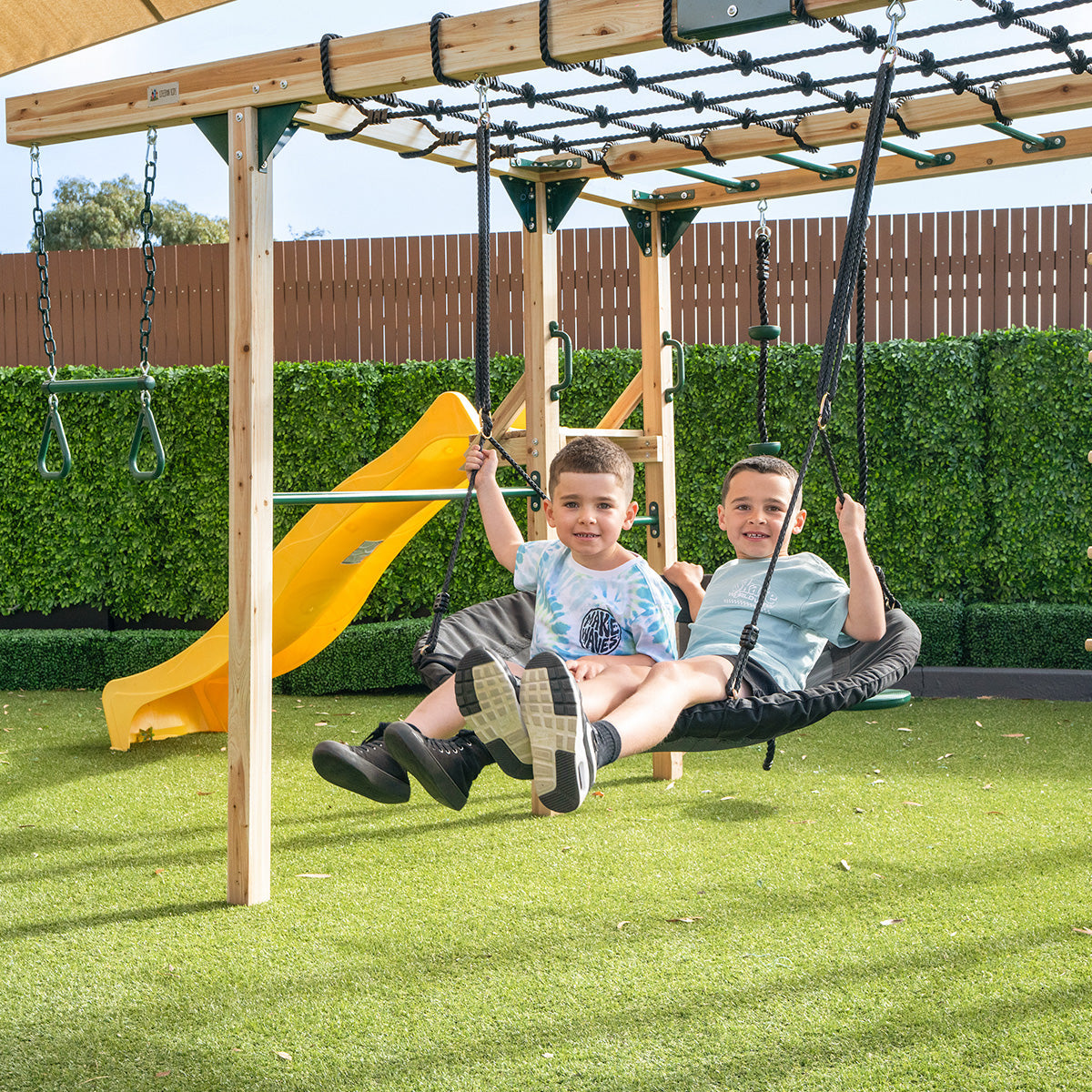 Lifespan Kids Orangutan Monkey Bars Jungle Gym Climbing Frame with 2.2m Slide (Yellow) Awezingly