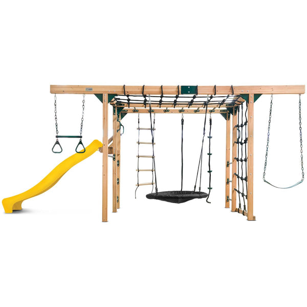 Lifespan Kids Orangutan Monkey Bars Jungle Gym Climbing Frame with 2.2m Slide (Yellow) Awezingly