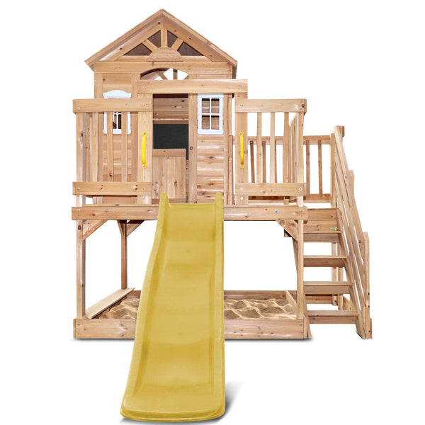 Lifespan Kids Silverton Cubby House with 1.8m Slide (Yellow) Awezingly