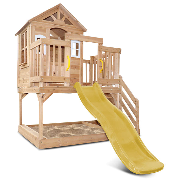 Lifespan Kids Silverton Cubby House with 1.8m Slide (Yellow) Awezingly