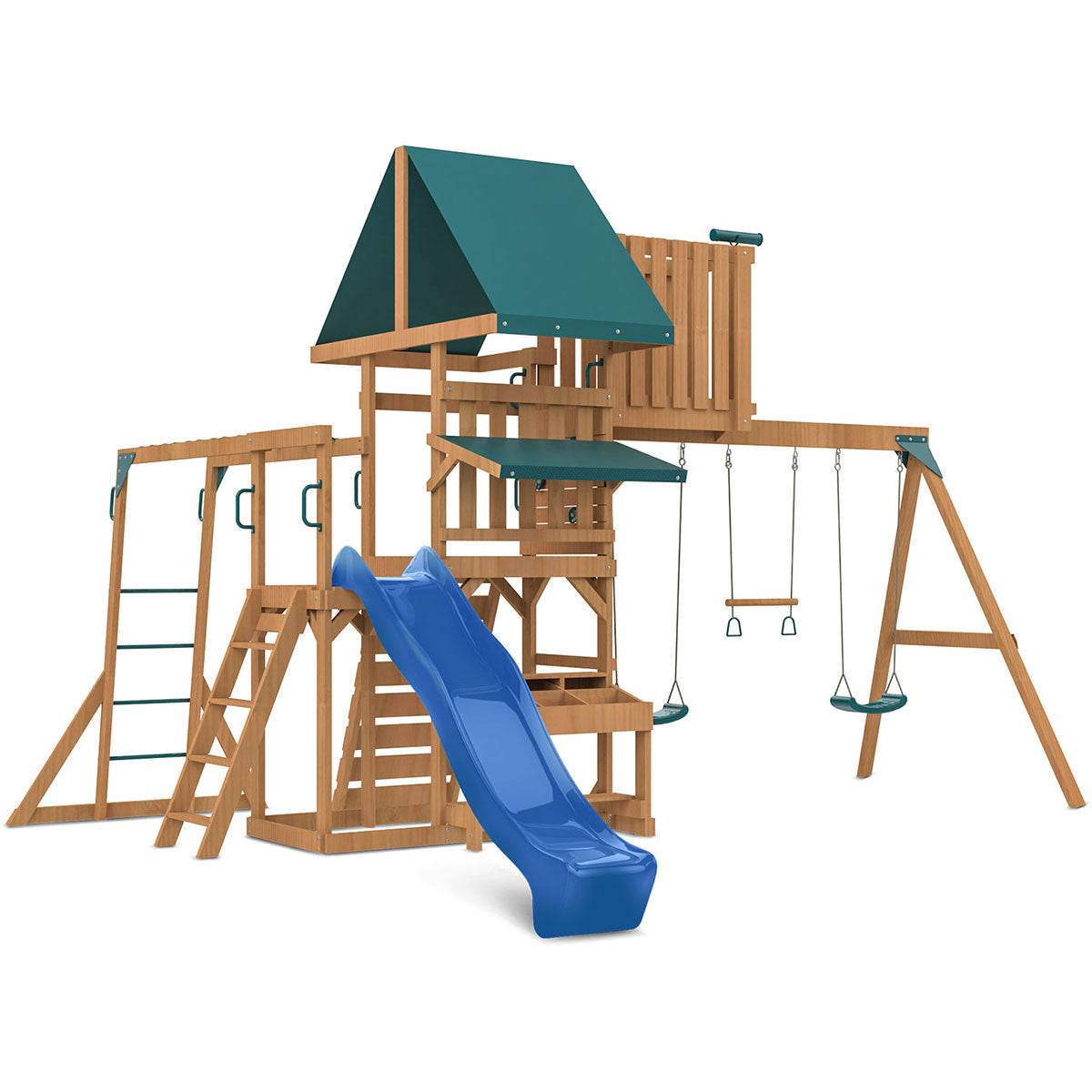 Lifespan Kids Walton Swing Set, Monkey Bars & Play Centre with 2.2m Slide (Blue) Awezingly