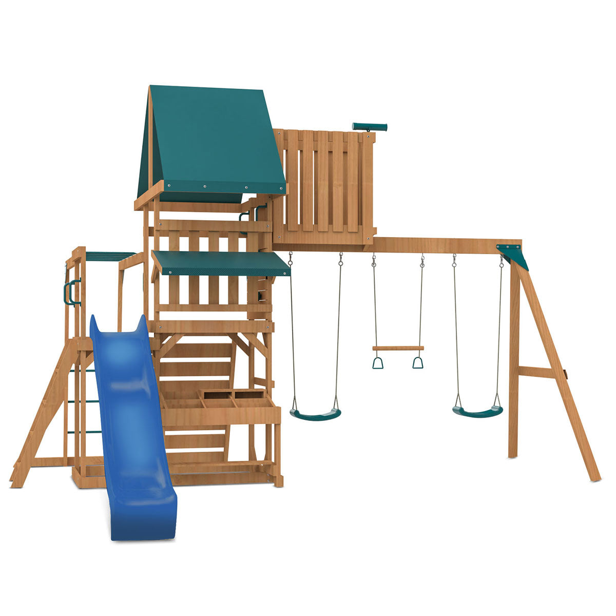Lifespan Kids Walton Swing Set, Monkey Bars & Play Centre with 2.2m Slide (Blue) Awezingly