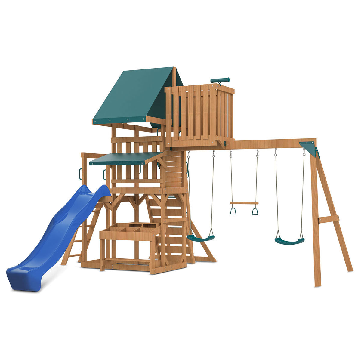 Lifespan Kids Walton Swing Set, Monkey Bars & Play Centre with 2.2m Slide (Blue) Awezingly