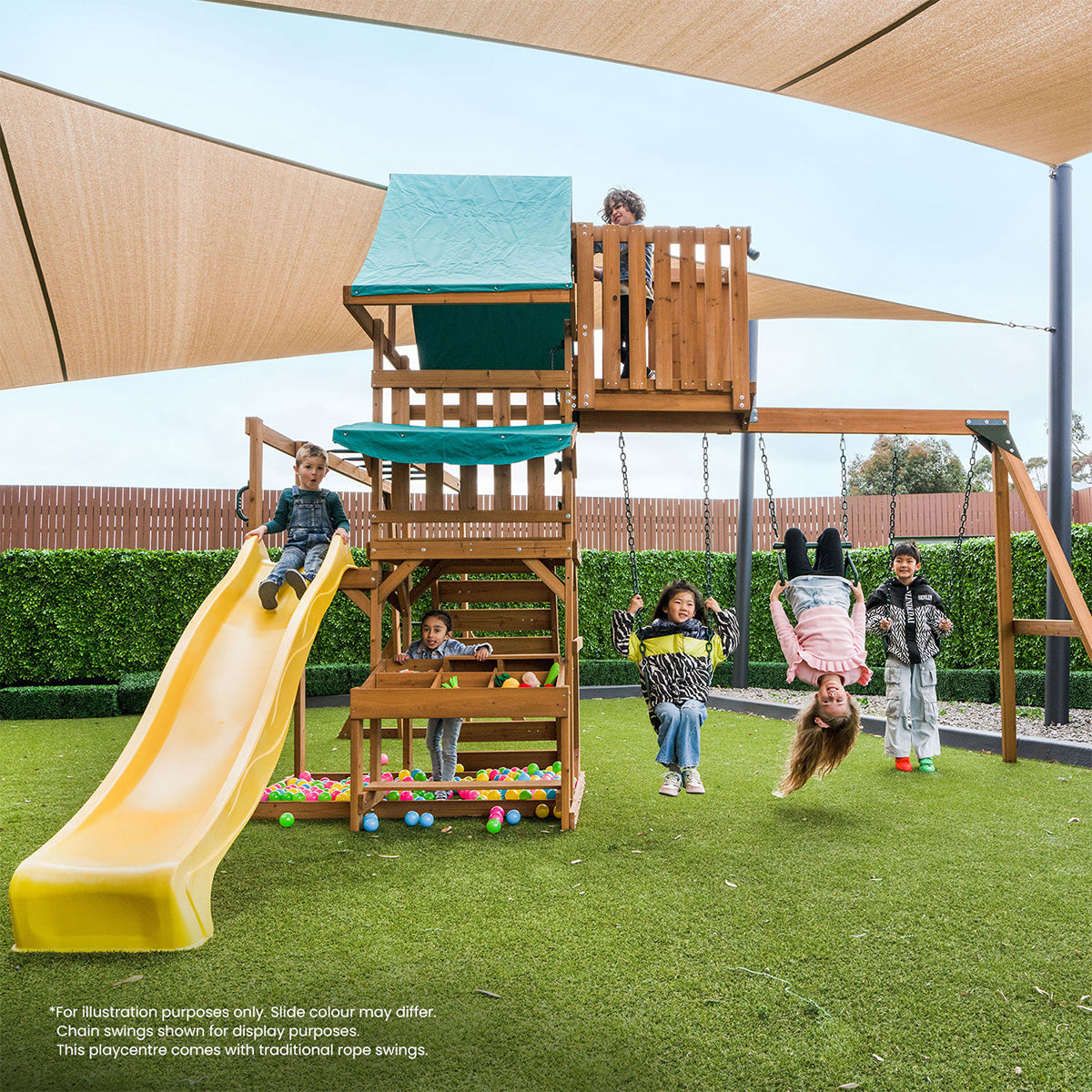 Lifespan Kids Walton Swing Set, Monkey Bars & Play Centre with 2.2m Slide (Pastel Blue) Awezingly