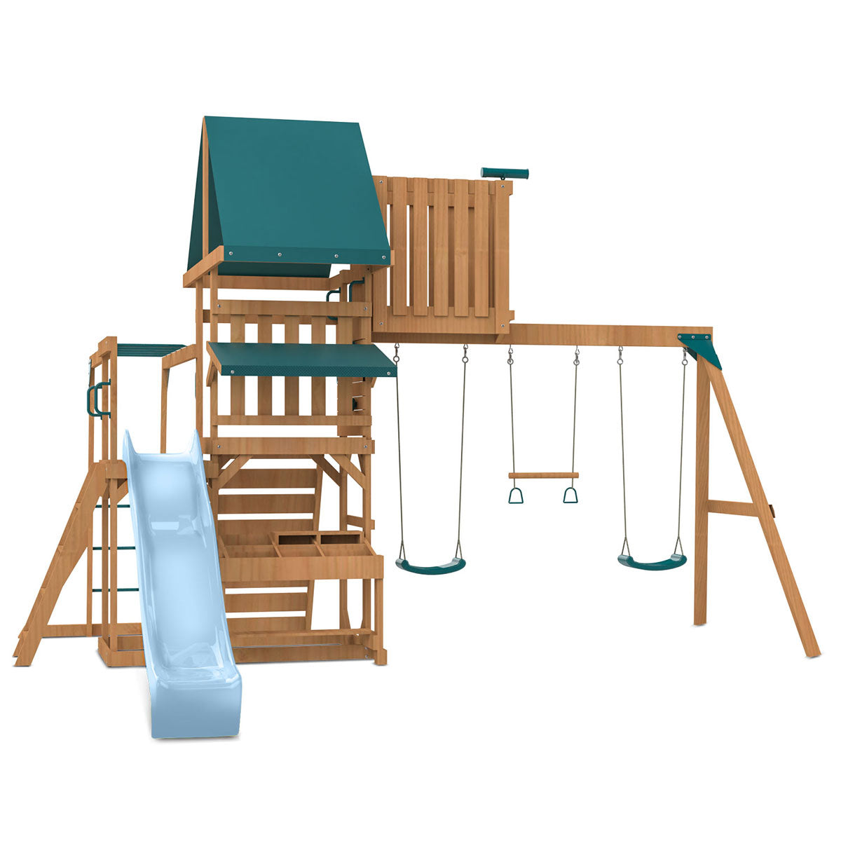 Lifespan Kids Walton Swing Set, Monkey Bars & Play Centre with 2.2m Slide (Pastel Blue) Awezingly