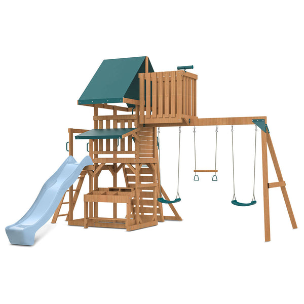 Lifespan Kids Walton Swing Set, Monkey Bars & Play Centre with 2.2m Slide (Pastel Blue) Awezingly