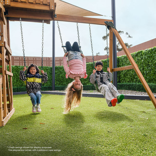 Lifespan Kids Walton Swing Set, Monkey Bars & Play Centre with 2.2m Slide (White) Awezingly