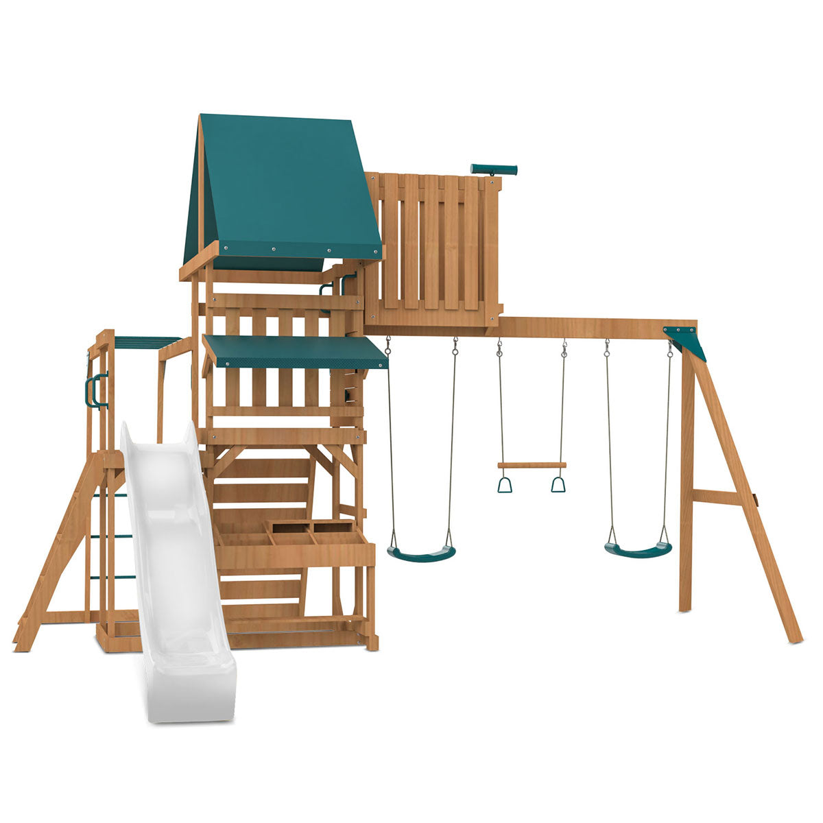Lifespan Kids Walton Swing Set, Monkey Bars & Play Centre with 2.2m Slide (White) Awezingly