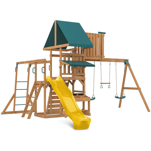 Lifespan Kids Walton Swing Set, Monkey Bars & Play Centre with 2.2m Slide (Yellow) Awezingly