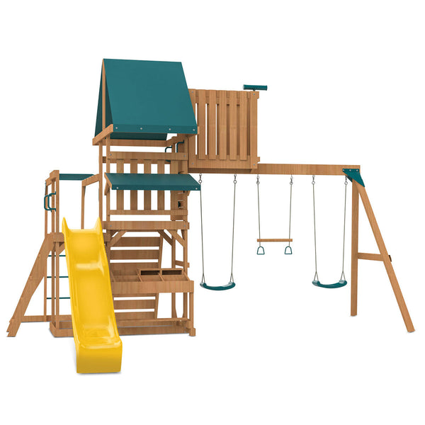 Lifespan Kids Walton Swing Set, Monkey Bars & Play Centre with 2.2m Slide (Yellow) Awezingly
