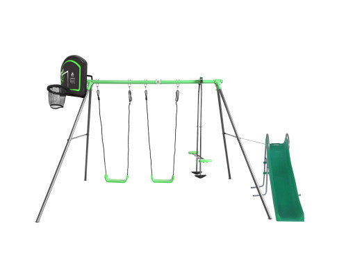 Lifespan Kids Hurley 2 Metal Swing Set with Slide & Hoop Lifespan