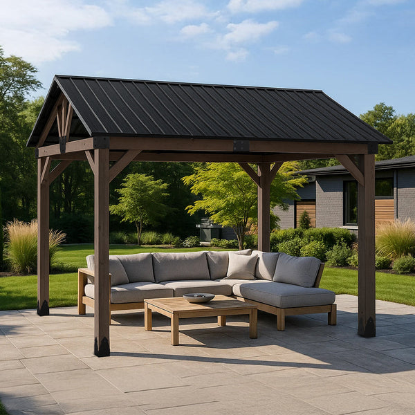 Yardtopia Fremantle 3.6m x 3m Timber & Steel Gable Roof Gazebo Awezingly