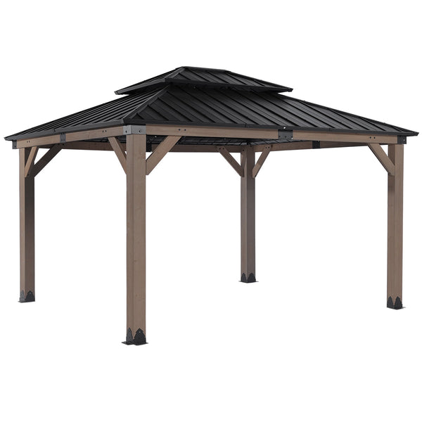 Yardtopia Maryborough 3.6m x 3m Timber & Steel Double Hip Roof Gazebo Awezingly