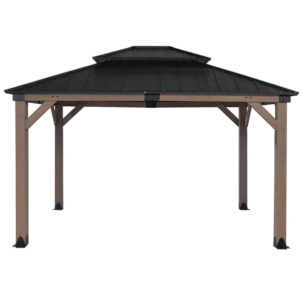 Yardtopia Maryborough 3.6m x 3m Timber & Steel Double Hip Roof Gazebo Awezingly
