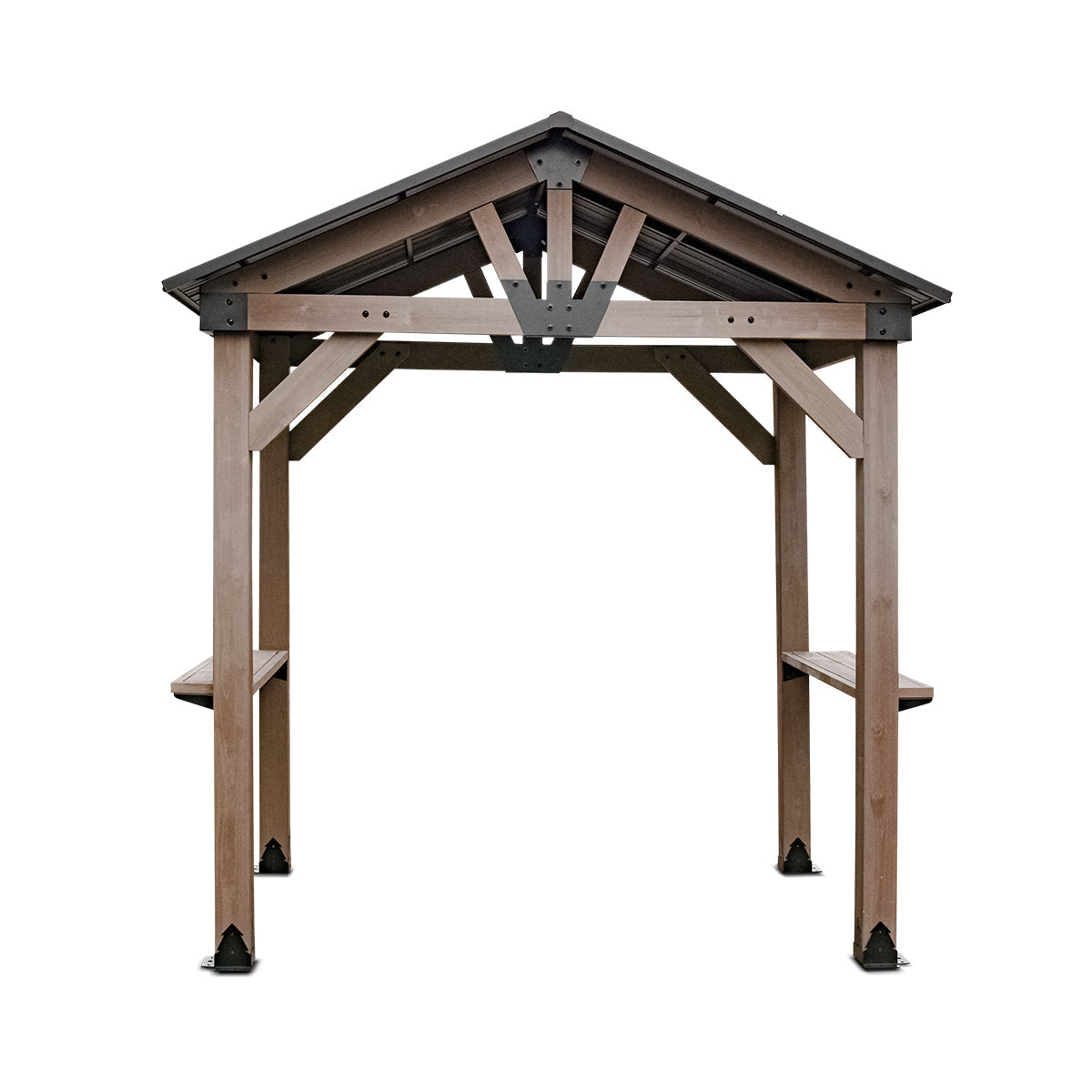 Yardtopia Oslo 2.4m x 1.8m BBQ/Grill Timber & Steel Gable Roof Gazebo Awezingly