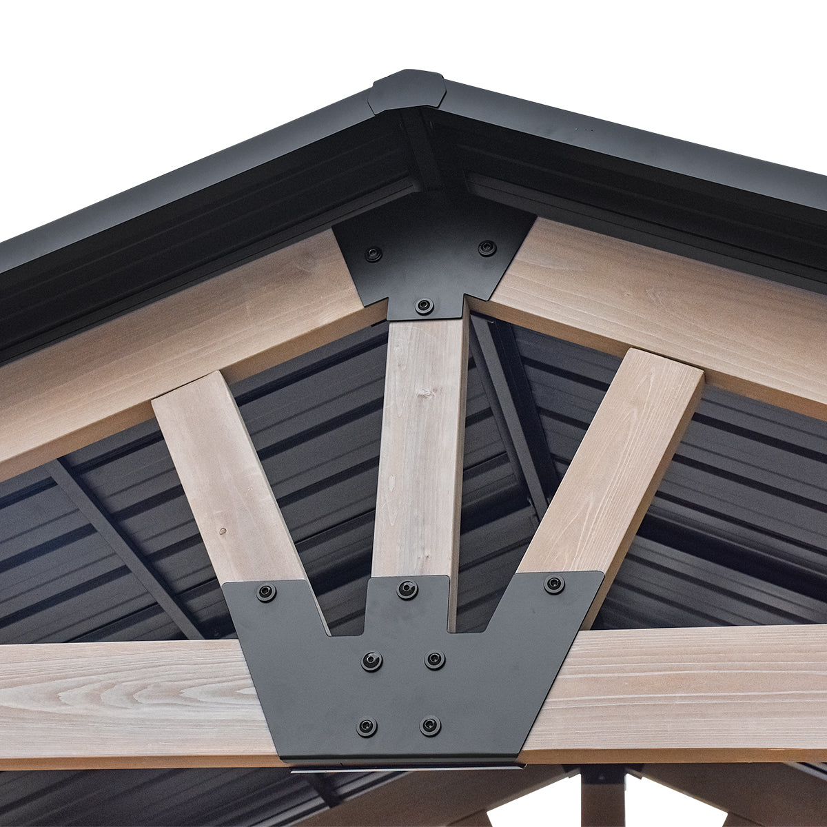 Yardtopia Oslo 2.4m x 1.8m BBQ/Grill Timber & Steel Gable Roof Gazebo Awezingly