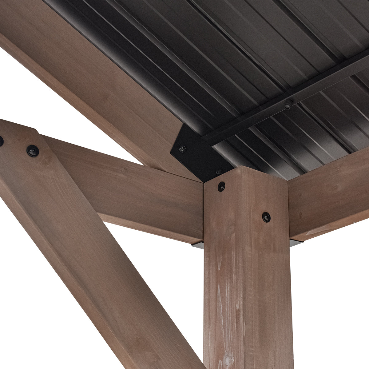 Yardtopia Oslo 2.4m x 1.8m BBQ/Grill Timber & Steel Gable Roof Gazebo Awezingly