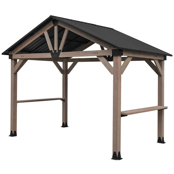 Yardtopia Oslo XL 3.6m x 2.4m BBQ/Grill Timber & Steel Gable Roof Gazebo Awezingly