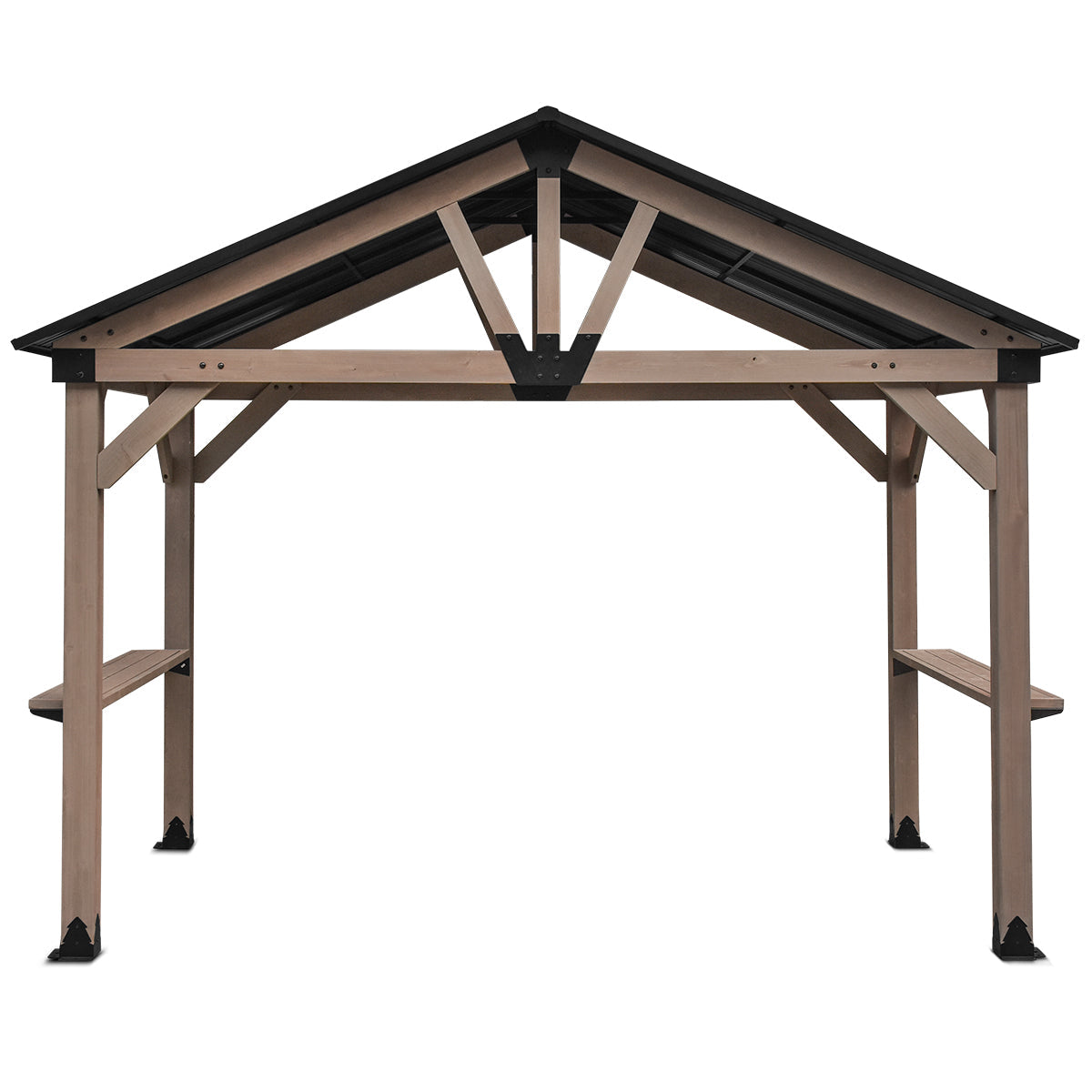 Yardtopia Oslo XL 3.6m x 2.4m BBQ/Grill Timber & Steel Gable Roof Gazebo Awezingly