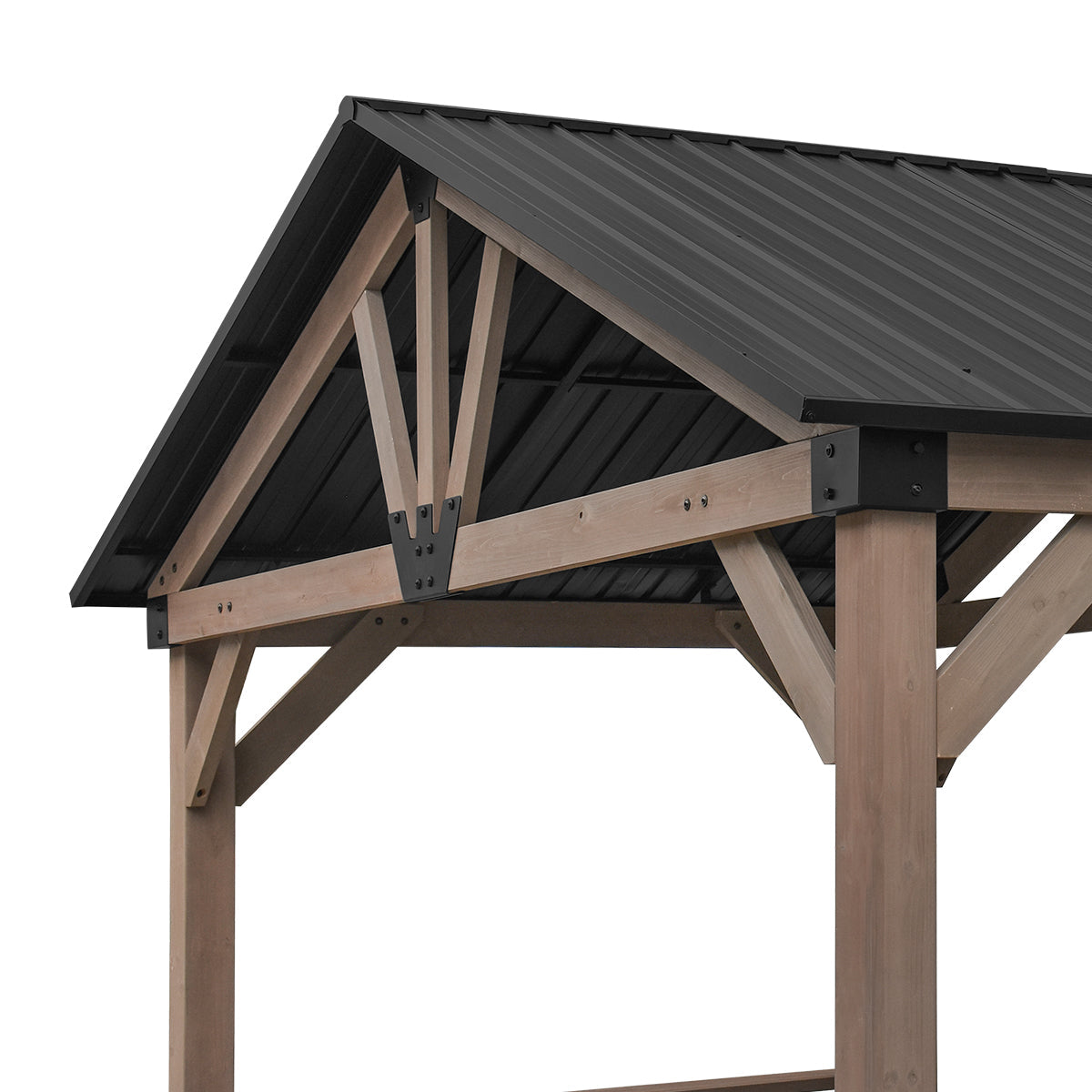 Yardtopia Oslo XL 3.6m x 2.4m BBQ/Grill Timber & Steel Gable Roof Gazebo Awezingly