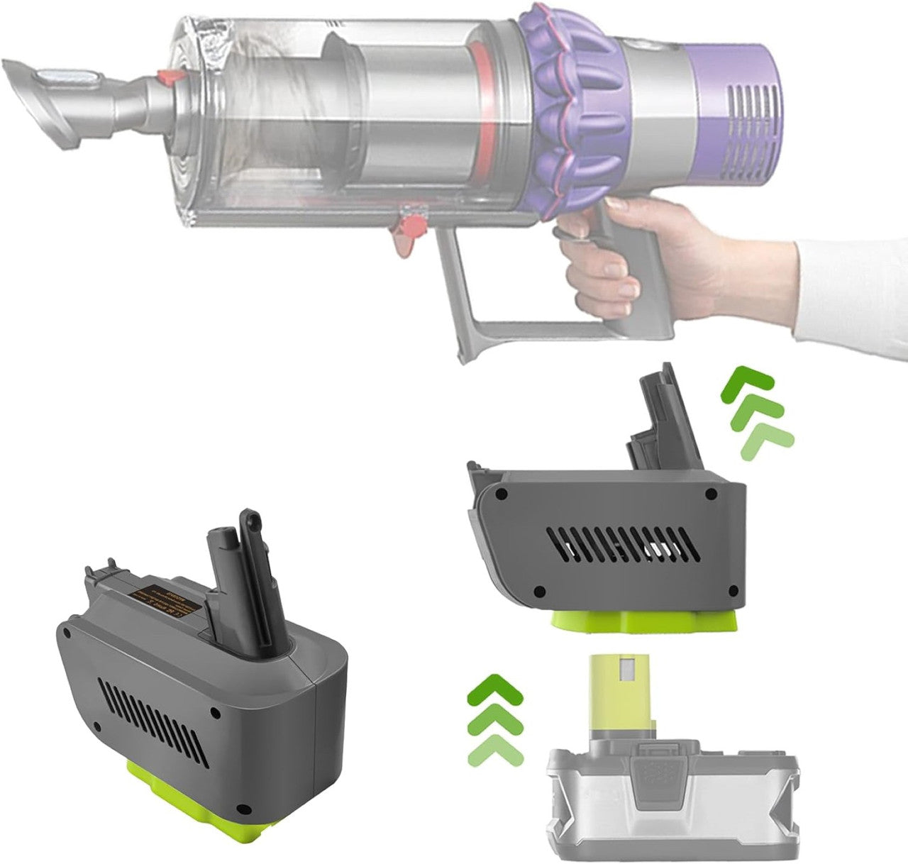 Hygieia Ryobi Converter - Ryobi ONE+ 18V To Dyson V10 Battery Converter / Adapter Awezingly