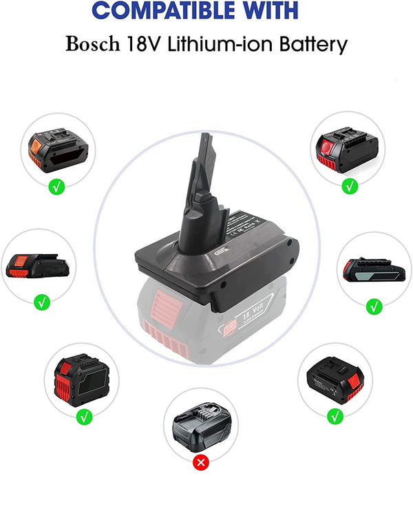 Bosch 18V To Dyson V7 & V8 Battery Converter / Adapter Awezingly