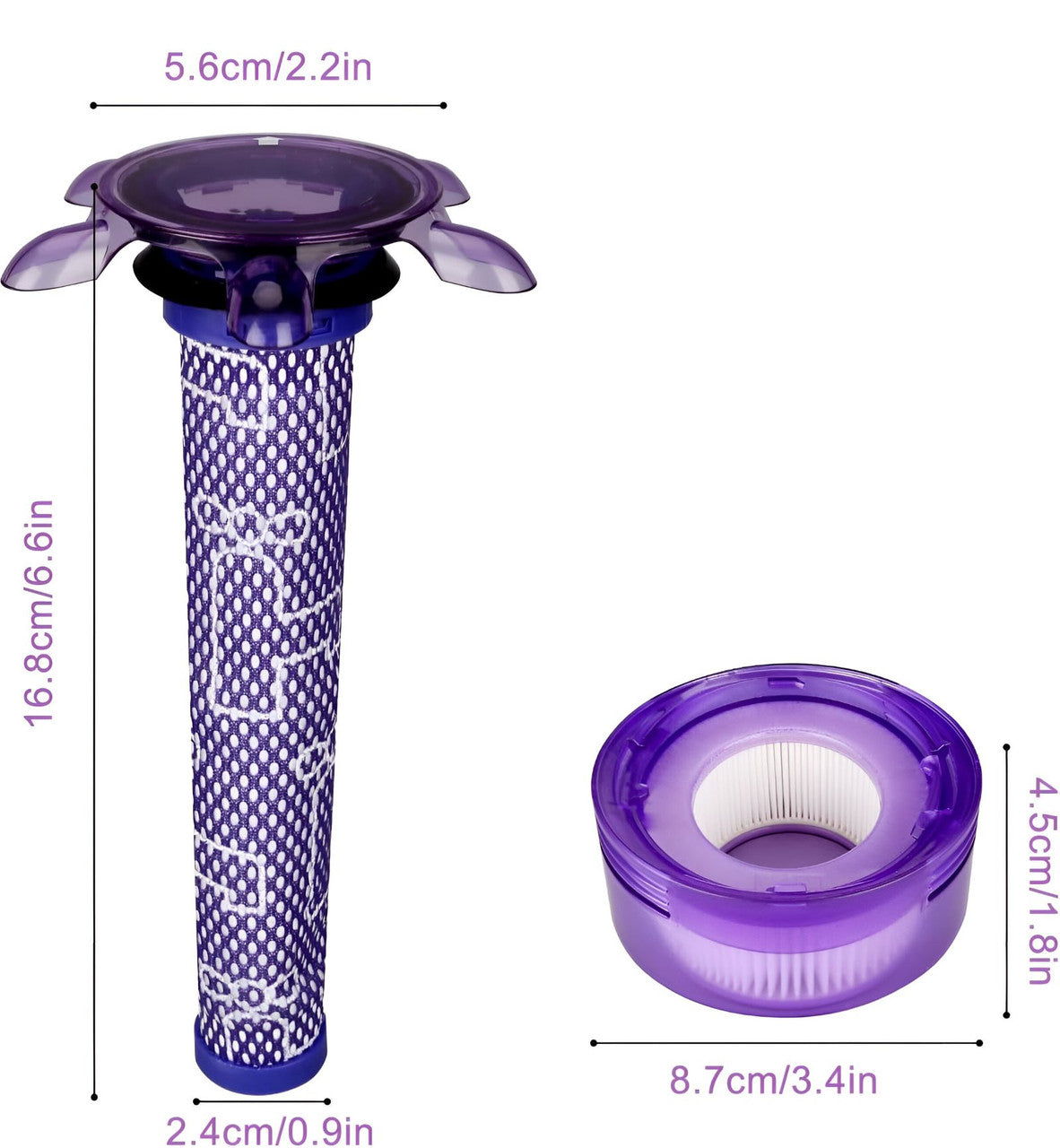 Hygieia Filter Kit for Dyson V7 Advanced SV37 & V8 With Star Pre-Filter SV25 Awezingly