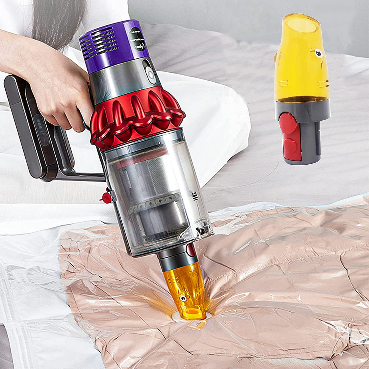 Air Sealing Dyson Adaptor for Vacuum Seal, Space Saver Storage bags Awezingly
