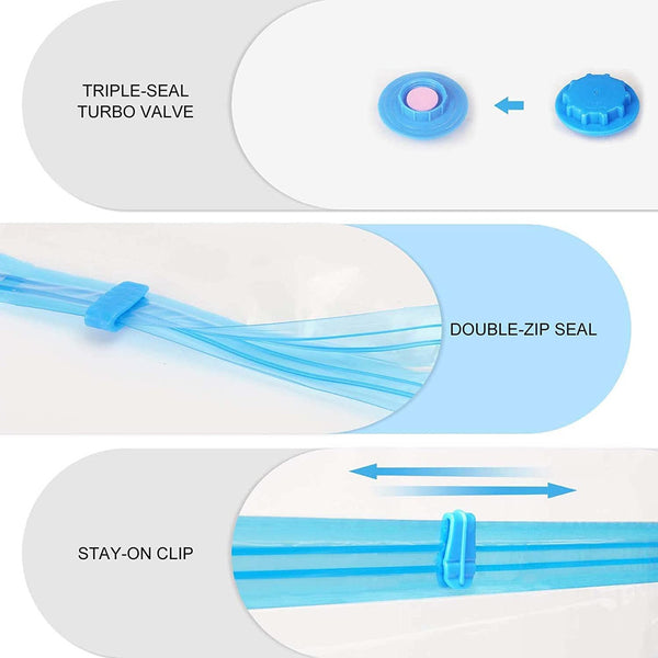 9 Pack Space Saver Vacuum Seal Storage Bag Kit, 2 Large, 5 Medium & 2 Small Awezingly